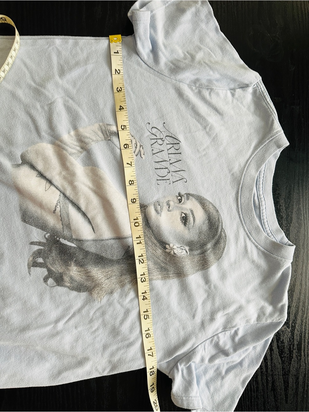 Abercrombie Kids Ariana Grande Graphic Tee 13/14 Oversized Y2K Pop Star Blue - Picture 6 of 8